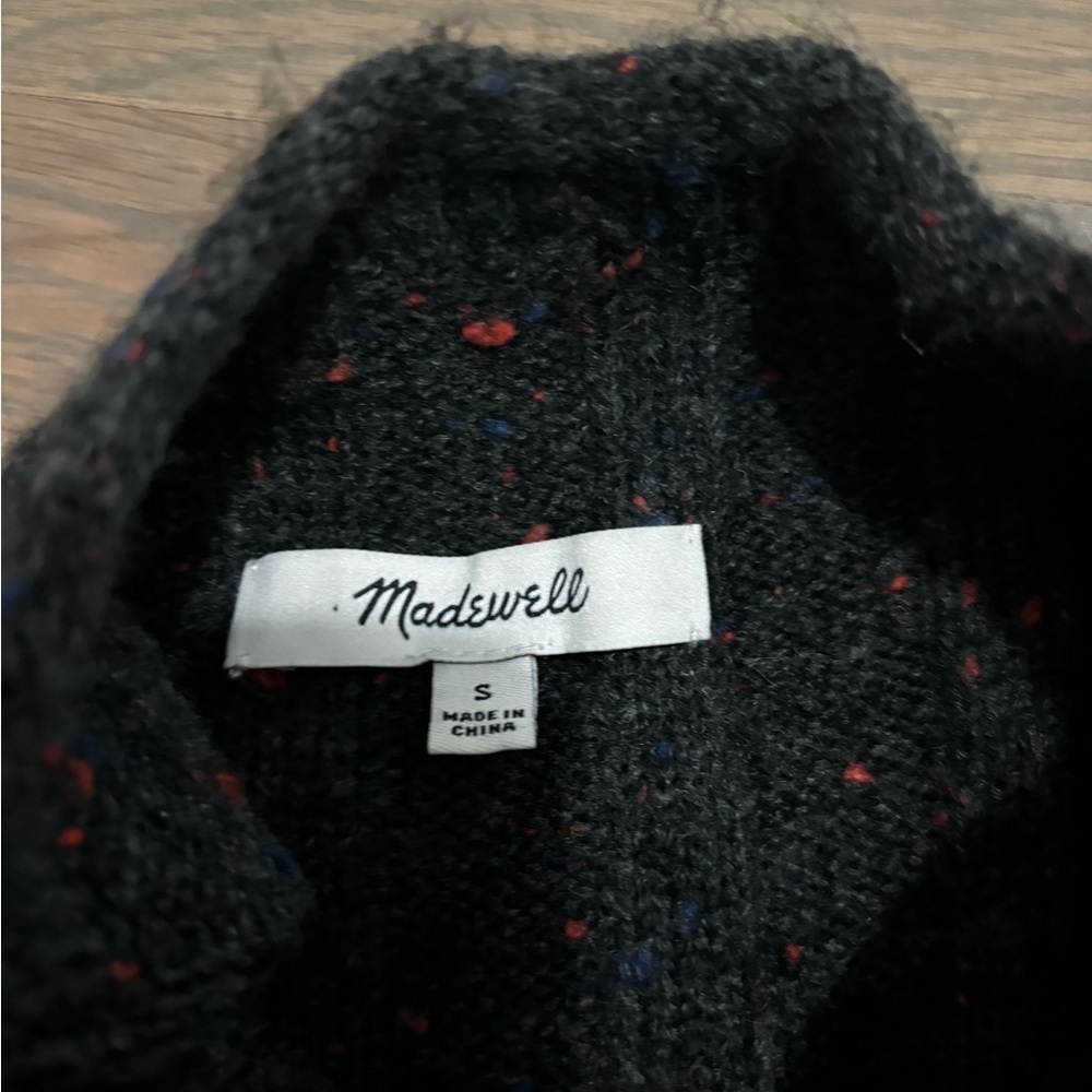 Madewell Coal Gray DONEGAL Rolled Mock Neck Wool Blend Sweater Dress. Small - Picture 5 of 9